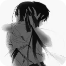 Стикер Чб аниме пара