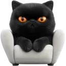 Стикер Угрюмый кот