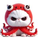 Стикер Кот кальмар