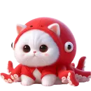 Стикер Кот кальмар