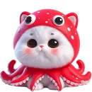 Стикер Кот кальмар