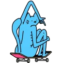 Стикер Cat absolutelly blue
