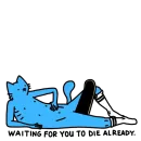 Стикер Cat absolutelly blue