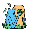 Стикер Cat absolutelly blue