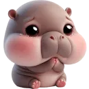 Стикер Малыш бегемотик