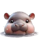 Стикер Малыш бегемотик