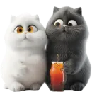 Стикер Парные котейки