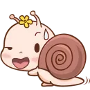 Стикер Малыш Улиточка