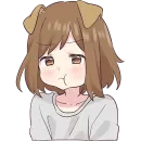 Стикер Собачка тян