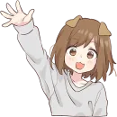 Стикер Собачка тян