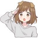 Стикер Собачка тян