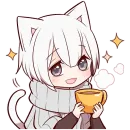 Стикер Усталый котенок