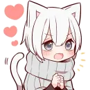 Стикер Усталый котенок