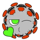 Стикер Злая Коронавирусная бактерия