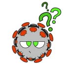 Стикер Злая Коронавирусная бактерия