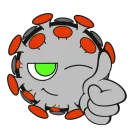 Стикер Злая Коронавирусная бактерия