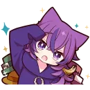 Стикер Фиолетовый Кот