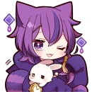 Стикер Фиолетовый Кот