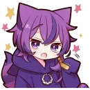 Стикер Фиолетовый Кот