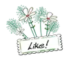 Flowers and greeting card