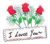 Стикер Flowers and greeting card