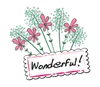 Стикер Flowers and greeting card