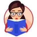 Стикер Girls Loves Books