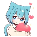 Стикер Голубой котик-кун