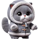 Стикер Серый котик