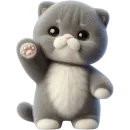 Стикер Серый котик