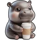 Стикер Бегемотик