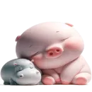 Стикер Бегемотик и Хрю