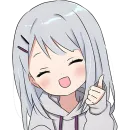 Стикер Худи тян серая