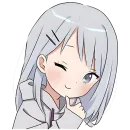 Стикер Худи тян серая