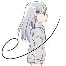 Стикер Худи тян серая