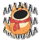 Стикер Пёс Ибу с текстом