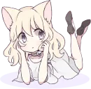 Стикер White Cat Girl