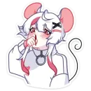 Стикер Мауси в кофте без надписей