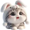Стикер Мяу кролик