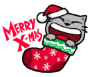 Стикер Meow ! Merry Christmas & Happy New Year
