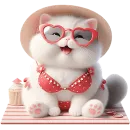 Стикер Летние мяу