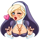 Стикер Naughty Nun