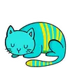 Стикер Нарисованный котик