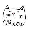 Стикер Нарисованный котик