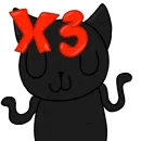 Стикер Чёрный кот