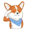 Стикер Love, Tennis & Corgi