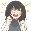 Стикер Отличница тян