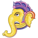 Стикер Funky Pattachitra Ganesha