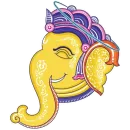 Стикер Funky Pattachitra Ganesha