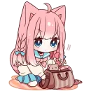 Стикер Розовая киса 2